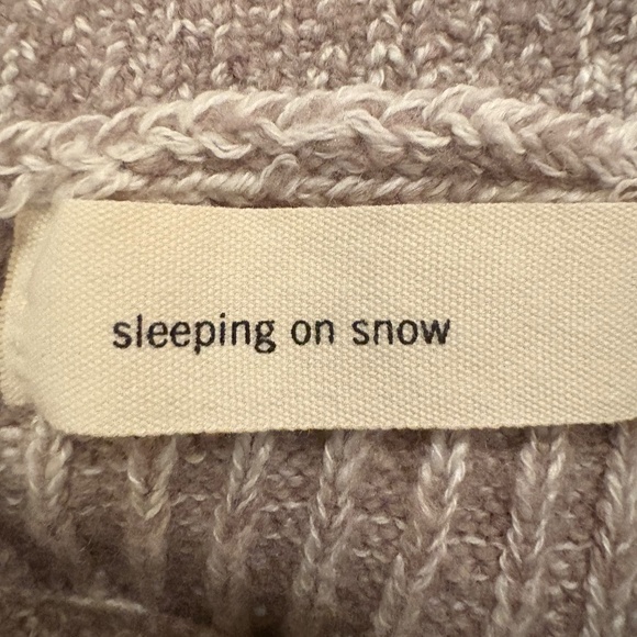 Sleeping On Snow Taupe/Beige/Cream Asymmetrical Knit Fringe Pull On Skirt - Picture 9 of 12